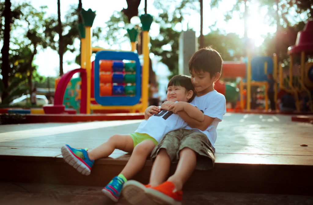 Two young boys on playground